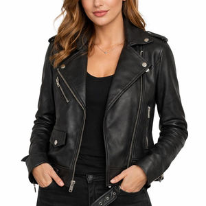 Veste en cuir véritable pour femme, vêtement d'extérieur chaud et confortable, idéal pour le temps froid - Product Image 1