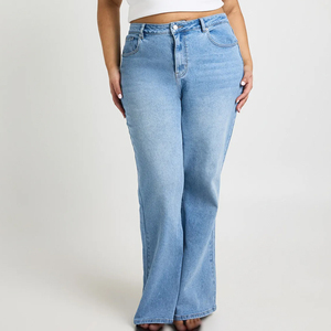 Jeans de Mezclilla Rectos para Mujer, Estilo Urbano, Sexy, con Bordado, Personalizables con Marca Privada, Alta Calidad, Suministro al por Mayor para Exportación - Product Image 3