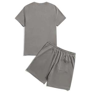 2026 Wholesale Latest Design Men's T shirt With Shorts Fashion High Street T-Shirt With Shorts Regular Fit Basketball Shorts Set - Product Image 2