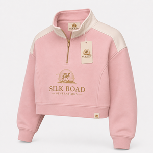 เสื้อสเวตเชิ้ตผ้าฟลีซกันเป็นขุย สีชมพู รุ่น Silk Road Generations สำหรับผู้หญิง ผลิตจากโพลีเอสเตอร์/คอตตอน ทรงปกติ ซิปด้านหน้า ลายโลโก้รูปอูฐ เหมาะสำหรับฤดูร้อน - Product Image 5