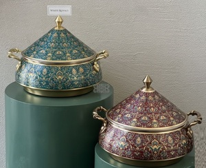Nouvelle Arrivée : Casserole en Émail à Motif Floral, Ronde 24cm, avec Couvercle en Métal Durable, Couvercle en Acier Inoxydable, Poignées en Alliage de Zinc, Buffet - Product Image 5