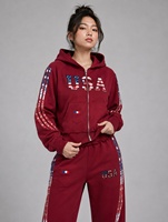 Sweat à capuche avec rayures latérales, imprimé numérique personnalisé, 100 % coton, style streetwear, lettrage USA, vente en gros d'usine OBM