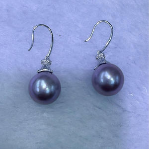 Pendientes de Perlas de Agua Dulce Redondas de 11-12 mm de Zhuji, Casi Impecables, Plata Pura, Diseño Clásico y Versátil - Product Image 4