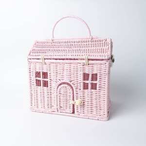 Bolsa pequeña de ratán azul para casa de muñecas para niños, casa de muñecas de mimbre hecha a mano, juguetes para niños, regalo y juguete para bebés más vendidos - Product Image 4