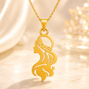 Pendentif Femme Céleste Plaqué Or Argent Sterling 925 Plaqué Or 18 carats Collier Chaîne Minimaliste Bijoux - Product Image 4
