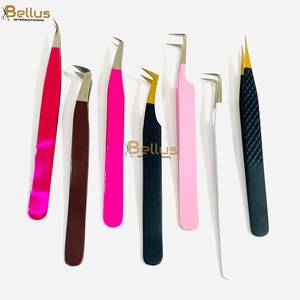 แหนบต่อขนตา Bellus International Professional สีดำขาว ปลายไฟเบอร์เรียบ 45 90 องศา สำหรับต่อขนตารัสเซีย วัสดุสแตนเลสอย่างดี - Product Image 2