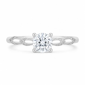 Anillo de Compromiso de Plata 925 con Diamante Redondo para Mujer, Engaste de Garras, Estilo Clásico - Product Image 1