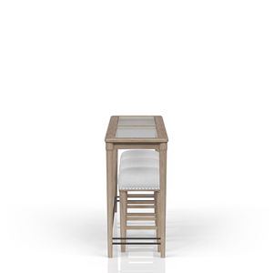 Tavolo Console con 3 Sgabelli in Vetro Satinato per Ambienti Bar - Product Image 6