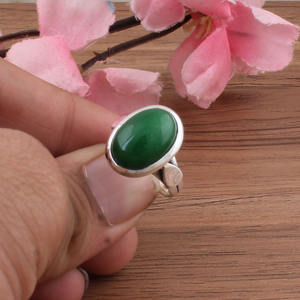 Natural <b>Turquoise</b> Sterling Silver Women's Wedding <b>Ring</b> Genuine Gemstone Classic Bezel Setting Jewelry Wholesale - Product Image 3