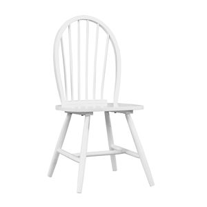 Set di 2 Sedie da Pranzo in Legno Stile Rustico con Finitura Bianca, Arredamento Casual per Cucina con Design Tradizionale dello Schienale Windsor - Product Image 3