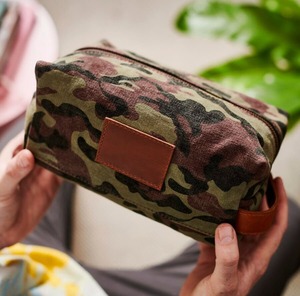 Leather Canvas <b>Toiletry</b> Bag Waterproof Travel Organizer Cosmetic <b>Storage</b> Kit For Men Bag LCTB-0029 - Product Image 4