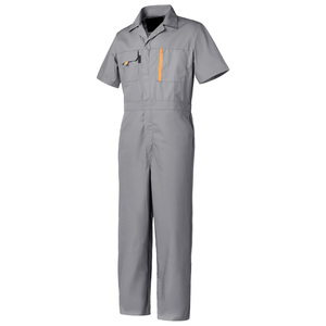 Unisex Gray Short Sleeve <b>Work</b> Coverall Breathable Cotton High Visibility <b>Waterproof</b> Industrial Safety Uniform - Product Image 3