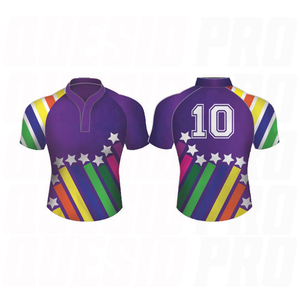 เสื้อรักบี้ชายลายทางแบบสวมใส่สบาย ระบายเหงื่อได้ดี พิมพ์ลายแบบซับลิเมชั่น คอกลม แขนสั้น สำหรับผู้ใหญ่ ใส่ได้ทุกฤดู - Product Image 6