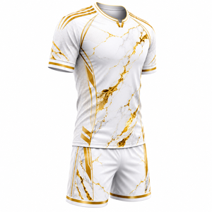 Fabricante de Uniformes de Fútbol Personalizados, Proveedor de Conjuntos de Camisetas de Fútbol, Fábrica de Ropa Deportiva OEM, Malla 100% Poliéster que Absorbe la Humedad - Product Image 3