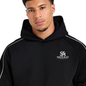 Mens Black Hoodie Tracksuit <b>Set</b> <b>Matching</b> Sweatpants <b>Jogger</b> Pants Two Piece Casual Sportswear Streetwear Pullover Hooded Sweat - Product Image 3