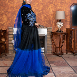 Service OEM ODM – Ensemble 3 pièces brodé à manches longues, qualité supérieure, best-seller : pantalon évasé et ensemble dupatta - Product Image 2