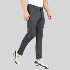 Pantalon de survêtement sport bleu quatre directions avec bande latérale, logo personnalisable, impression HD, délavage coloré, 100 % polyester, séchage rapide, tailles homme M/L/XL - Product Image 5