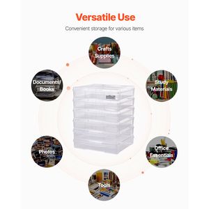 Confezione da 6 scatole impilabili in plastica trasparente per la conservazione di carta da scrapbook, custodia multiuso per documenti con angoli arrotondati, versione 2022 - Product Image 5