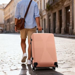 Valigia Trolley Sportiva da 24 Pollici in PP con Serratura Non TSA per Colore Rosa - Product Image 6