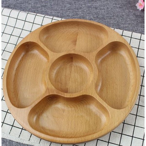 Bandeja de Madera Estilo Rústico |   Plato de Madera Ecológico Hecho a Mano para Servir Desayunos, Bocadillos y Comidas en Fiestas - Product Image 1