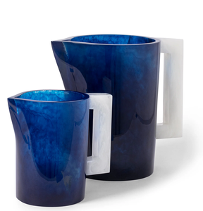 Custom Home Organizer Resin Water <b>Jug</b> Blue Color With <b>White</b> Handle 2 Piece In Different Size At Affordable Budget - Product Image 1