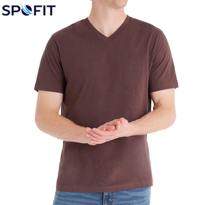 เสื้อยืดแขนสั้นดีไซน์ใหม่สำหรับผู้ชาย ผลิตจากผ้าฝ้าย คอวี เสื้อยืดกีฬาสำหรับเด็กชาย เสื้อยืดขายส่งสำหรับผู้ใหญ่ - Product Image 1