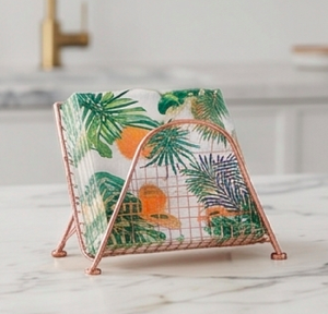 Porte-mouchoirs en fil de fer très vendu avec finition rose, parfait pour une décoration intérieure élégante et l'organisation de la table - Product Image 4