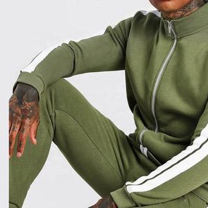 Venta al por mayor ropa de calle de los hombres chándal capucha de poliéster de alta calidad mejor cremallera personalizable OEM Logo impermeable liso a rayas - Product Image 3