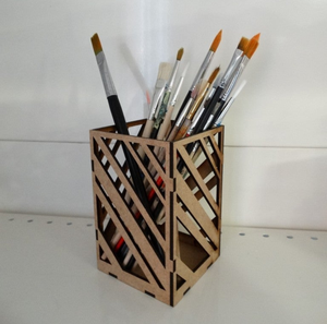 Organizador de bolígrafos de MDF, soporte para lápices, soporte cuadrado con forma de búho, soporte de madera para lápices, caja de almacenamiento de bolígrafos de MDF - Product Image 2