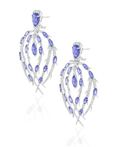 Blue Pear Cut Moissanite <b>Chandelier</b> Drop Earrings 10K 14K 18K Gold 925 935 Sterling <b>Silver</b> Trendy Wedding Engagement Jewelry - Product Image 4