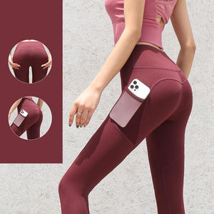 Leggings de sport respirants pour femmes grande taille 3XL, pantalons de gym avec bandes latérales, leggings de yoga avec poches en mesh - Product Image 4