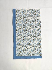 Mantel de algodón 100% puro con estampado a mano indio en denim y azul bebé, diseño de borde, cubierta de mesa para fiestas - Product Image 6