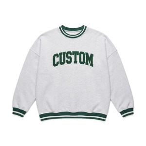 Sudadera de cuello redondo con contraste de canalé, estilo moderno para invierno 2026, con bordado personalizado, de algodón y forro polar, estilo oversize, fabricada por OEM, marca privada. - Product Image 3