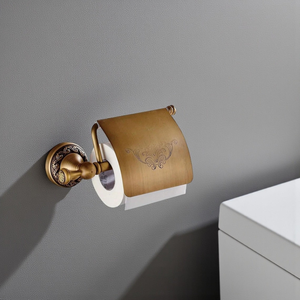 Classic Brass <b>Toilet</b> Paper Holder Wall Mounted With Floral Design Antique Finish Bathroom <b>Accessory</b> - Product Image 1