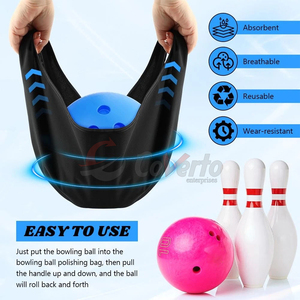 Premium Microfiber <b>Bowling</b> Ball Cleaning Bag Soft Polishing Cloth For <b>Bowling</b> Ball Surface Protection - Product Image 5