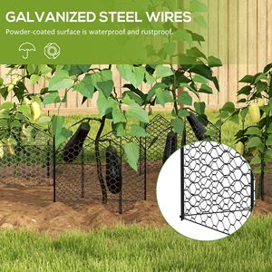 Set di 4 Campanelle Metalliche Nere 12 X 14 per Giardino, Gabbie di Protezione per Piante con Rete Anti-Predatore - Product Image 5