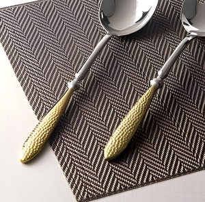 Premium Silver <b>Gold</b> Set Of 2 Golden <b>Serving</b> <b>Spoon</b> And Fork 18/10 - Product Image 4