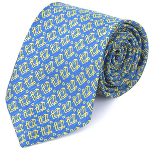 Corbata Masónica de la Logia Azul con Emblema de Compás Cuadrado Azul y Dorado, Insignia Masónica, Logotipo Personalizado, Color Personalizable, OEM - Product Image 6