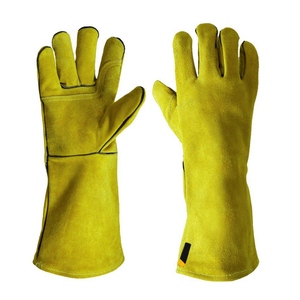 Gants de soudage en cuir de vachette pleine fleur haute performance, renforcés, résistants à l'abrasion, protection des mains et des bras pour la cuisson au barbecue - Product Image 6
