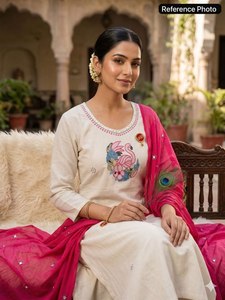 Nouvelle Arrivée Tendance : Ensemble Kurta, Pantalon et Dupatta en Pur Coton pour Femme – Dernière Collection de Kurtis de Créateur avec Salwar Kameez de Style Pakistanais, Tenue Ethnique - Product Image 2