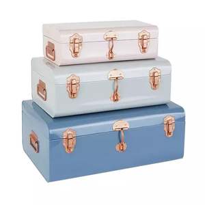 Baúl de Almacenamiento Metálico Decorativo Clásico Grande con Protectores de Esquinas para Decoración de Mesa de Centro, Almacenamiento de Ropa y Uso Interior Moderno - Product Image 6