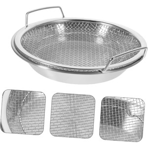 Heavy Duty Stainless Steel Frying <b>Rack</b> with Tray, Foldable Metal Mesh Basket for Oil Draining, Dishwasher Safe - Product Image 4