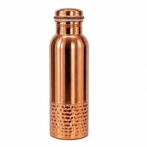 Top Handmade Hammered Pure Copper Leak-Proof Water Bottle Portable Travel Flask Drinking Bottle for Daily Use At Best Price - Product Image 4