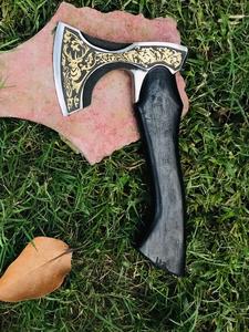 Handmade Custom Industrial Steel Tomahawk <b>Axe</b> Battle-Ready Damascus <b>Axe</b> Head with Sharp Edge Wood Handle for DIY Camping - Product Image 3