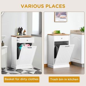 Contenitore per Rifiuti Riciclabili Bianco Autoportante con Cassetto Ribaltabile per Uso Interno ed Esterno - Product Image 2
