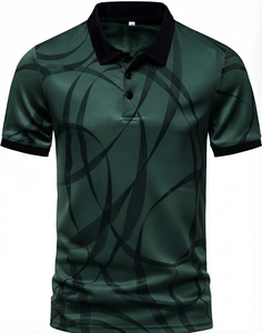 Camisa Ostriya para Hombre, con Bloques de Color, Estampado por Transferencia Térmica, Antiarrugas, Manga Corta, con Bolsillo, Informal, Tejida, Largo Regular, 100% 200g - Product Image 6