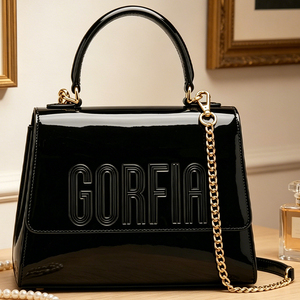Sac à main de mode pour femme de la marque originale Gorfai, avec bandoulière en chaîne métallique et compartiment intérieur, personnalisable - Product Image 1