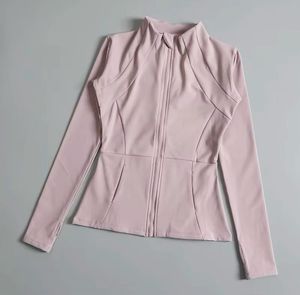 Haut de yoga à manches longues pour femme, col montant, fermeture éclair intégrale, couleur unie, respirant, en Spandex et Polyester, coupe classique - Product Image 4