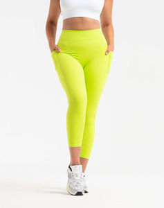 Conjunto de Yoga de 2 Piezas Reversible para Mujer, Color Verde Lima, Personalizado, OEM, Leggings con Bolsillo Ascend, Suaves, Elásticos y de Compresión Alta - Product Image 2