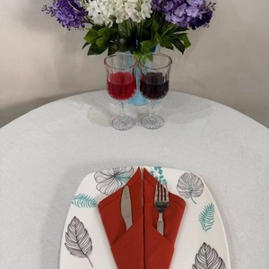 Serviette en coton rouge rectangulaire classique pour la décoration de table, 1 pièce, lavable en machine, usage domestique - Product Image 5